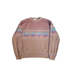 Vintage Rob Winter Sweater Large Nordic Aztec Patter  Retro Romania Grandpa Y2K